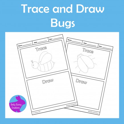 Trace and Draw Bugs Fine Motor Skills Activity